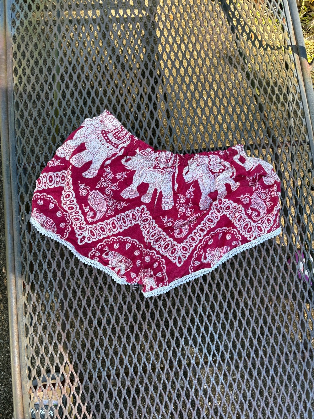 EARTHBOUND Maroon Elephant Print Athletic Shorts